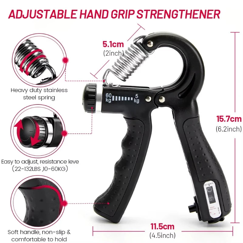 5PCS Grip Strength Trainer Kit Adjustable Hand Grip Strengthener For Muscle Building Injury Recover hand rehabilitation training