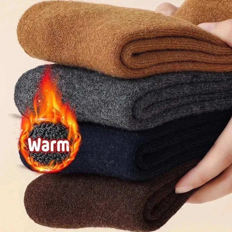 3Pairs Warm Merino Wool Hiking Socks  Super Thick Thermal Winter Boot Socks Men Heavy Warm Trekking Socks Cold Weather Outdoor